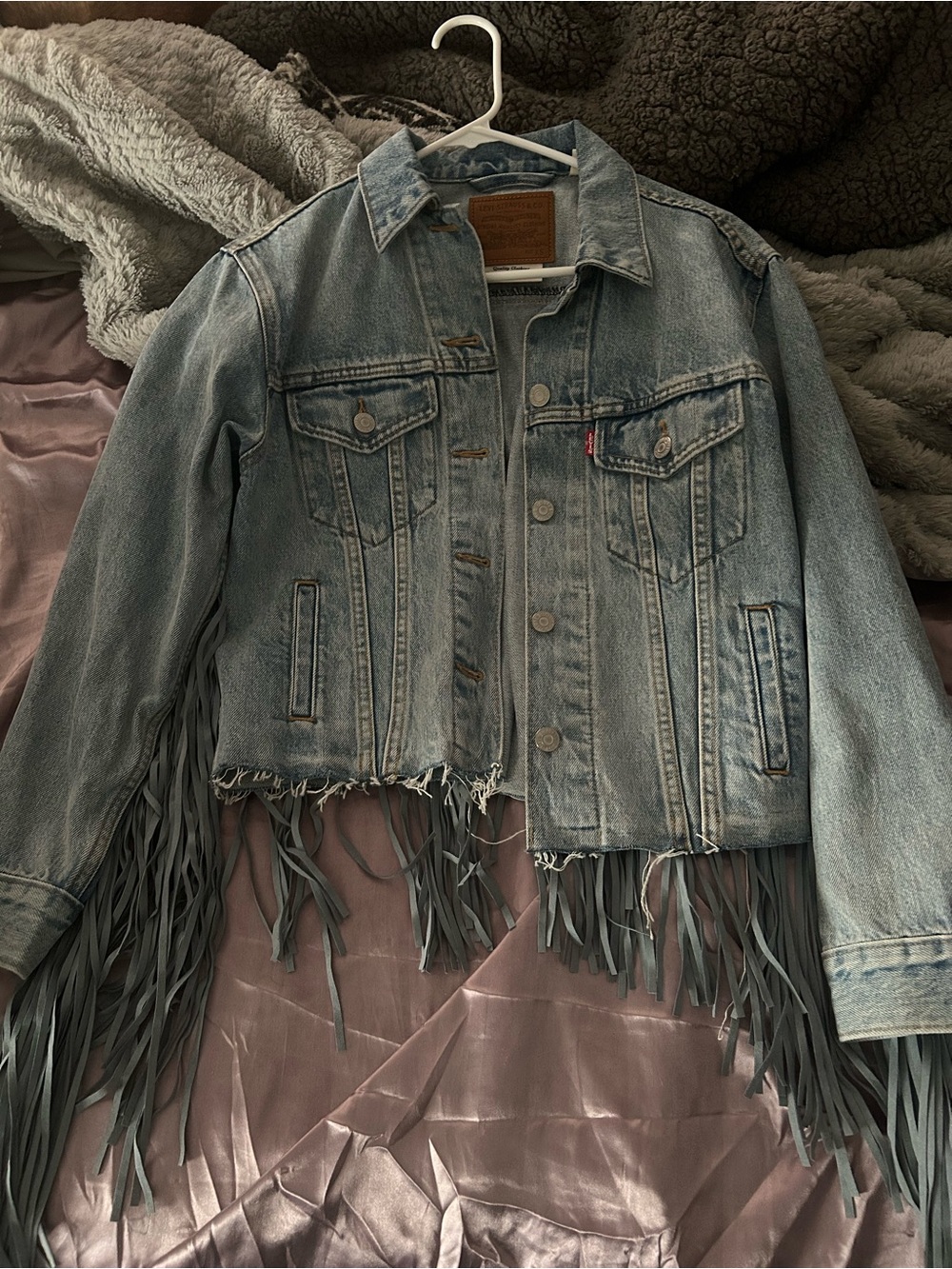 Levi’s ex boyfriend fringe Jean jacket xs
